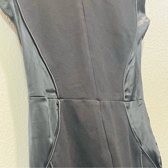 Satin Contour Flared Jumpsuit - Black - Picture 7 of 14